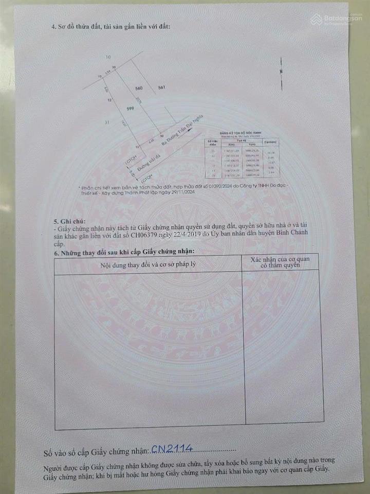 Bán gấp đất nền tại trần đại nghĩa, tân nhựt, bình chánh, 33,5 triệu / m2, 100 m2