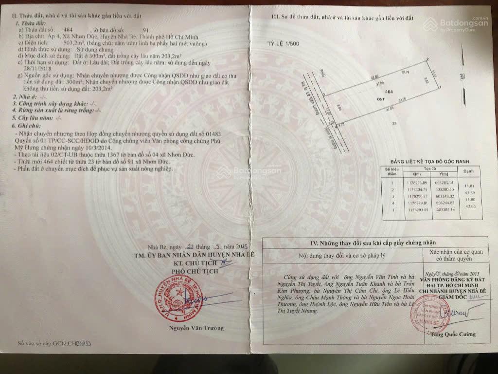 Bán gấp nền đất hẻm 1991 lê văn lương, nhơn đức, nhà bè  47,2m
