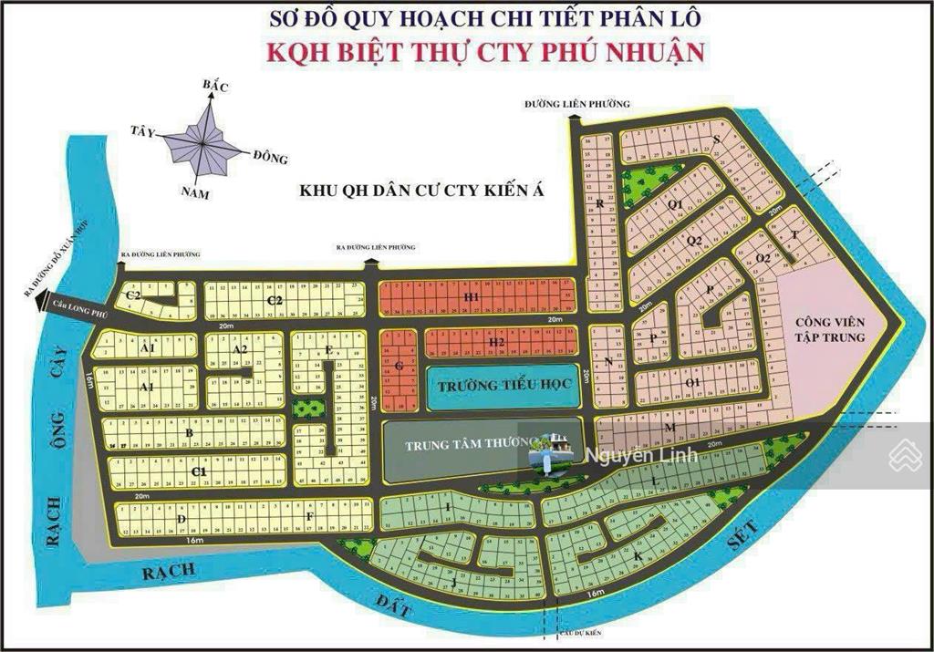 Bán đất biệt thự 290m2 (14,5x20m) kdc phú nhuận, phường phước long q9 giá chỉ 81tr/m2  linh