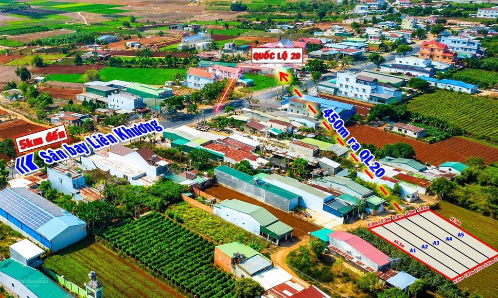 Đất ngộp  5m x 45m gần ql 20  thị trấn liên nghĩa cũ / đức trọng