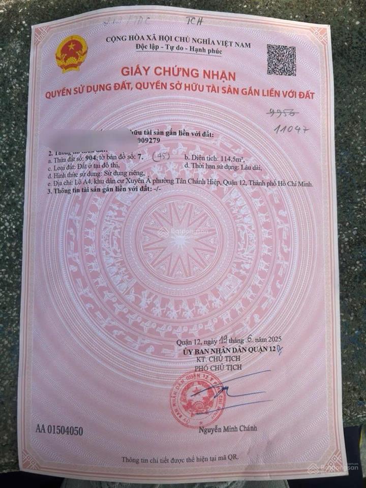 Cần chuyển nhượng gấp lô đất đẹp. tại đường tân chánh hiệp 08 khu nhà lầu.