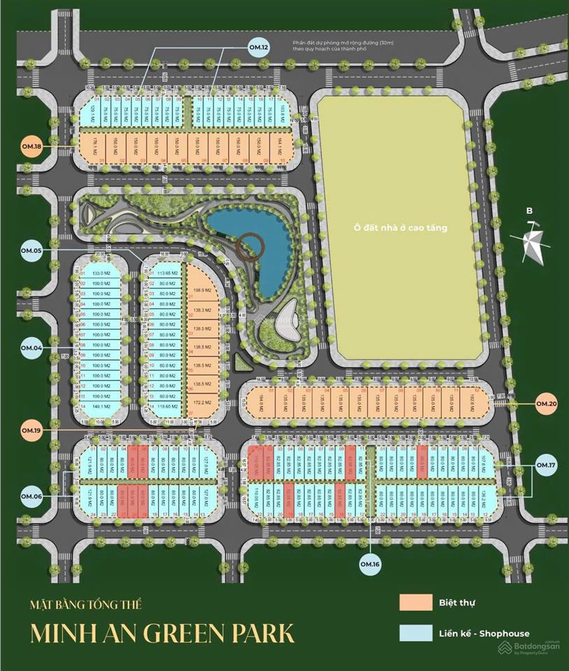 Dự án liền kề đẹp nhất thường tín mặt đường ql 1a mới, trung tâm vin olympic khu b. giá 15 tỷ/ căn