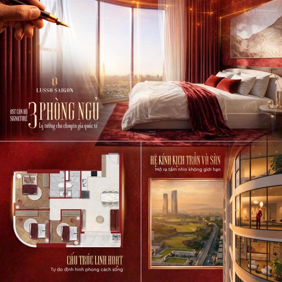 Lusso saigon căn 3pn view land mark 81 tầng cao giá tốt chỉ cần tt 11% và 0% lãi suất 20 tháng