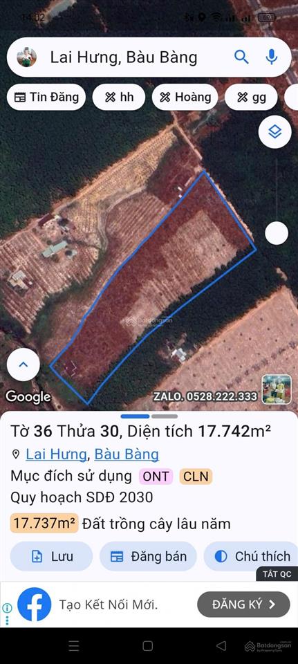 Bán đất tại xã lai hưng, bàu bàng, bình dương, 31,9 tỷ, 17741 m2, đẹp, nhiều tiện ích