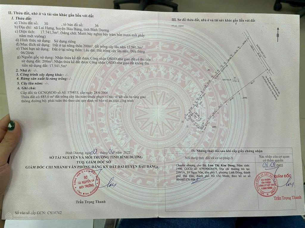 Bán đất tại xã lai hưng, bàu bàng, bình dương, 31,9 tỷ, 17741 m2, đẹp, nhiều tiện ích