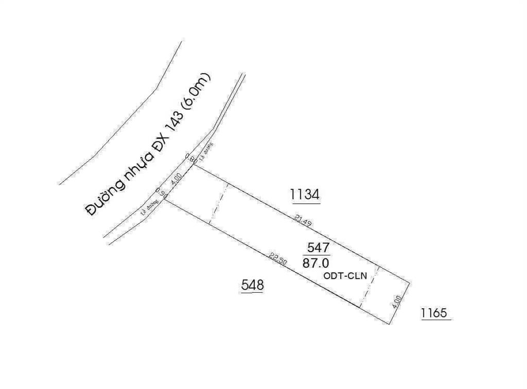 Bán đất mặt tiền đường dx 143 phường chánh hiệp  tp. hồ chí minh cách đường nguyễn chí thanh 60m