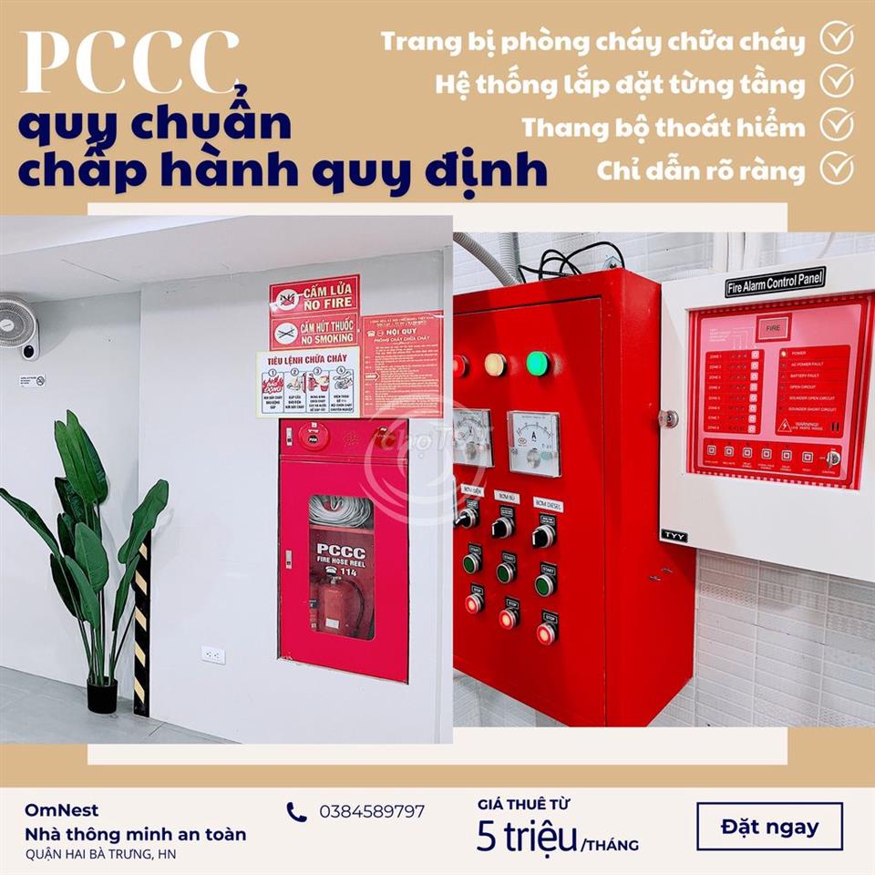 TRỐNG 01 PHÒNG CĂN HỘ CAO CẤP HOT MINH KHAI HBT - Omnest PCCC