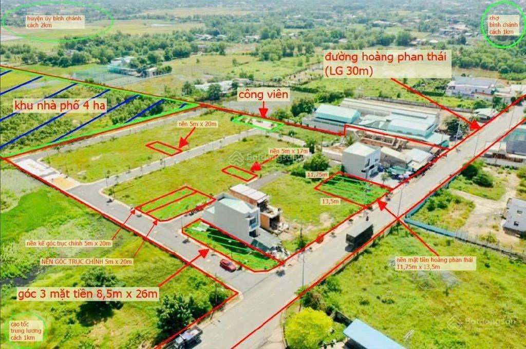 Bán rẻ lô đất nền 85m2, ngang 5x17m hoàng phan thái, hẻm nhựa đẹp 8m, bình chánh giá 2.8tỷ tl