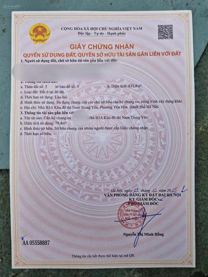 Chính chủ bán nhanh căn hộ 78m2  2 pn nam trung yên đường nguyễn quốc trị