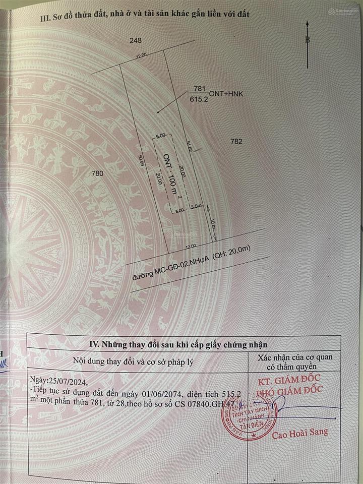 Bán đất tại xã mỏ công, tân biên, tây ninh, 1,15 tỷ, 600m2