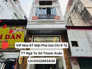 Nhỉnh 9 tỷ có nhà 6 tầng mặt phố oto tránh thanh xuân dt26m2 mt3,3m nhà mới kinh doanh dỉnh chóp