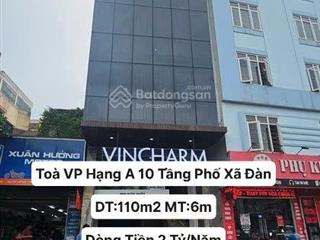 Siêu phẩm toà văn phòng 10 tầng thang máy dòng tiền 2 tỷ/năm phố xã đàn oto đỗ cửa dt110m2 mt6m