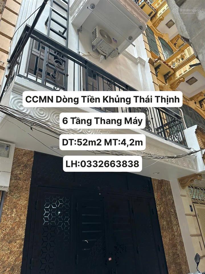 Siêu phẩm dòng tiền phố thái thịnh  đống đa nhà mới 6 tầng thang máy dt55m2 mt4,2m full nội thất