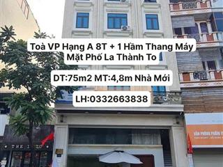 Siêu phẩm toà văn phòng hạng a mặt phố đường la thành to nhà 8 tầng thang máy dt75m2 mt4,8m mới