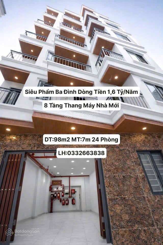 Nhỉnh 20 tỷ chdv dòng tiền cực khủng 1,6 tỷ/năm mt100m2 x 8 tầng mt 7m 28p full nội thất mới koong