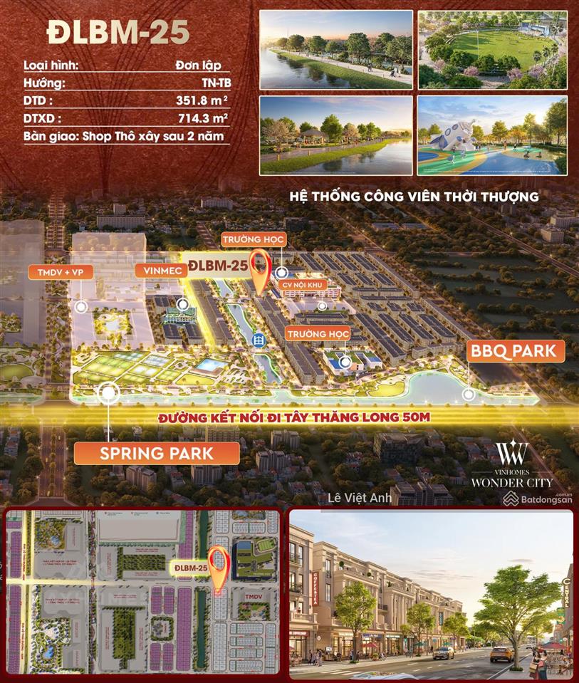 Siêu hời  160tr/m2 bán song lập bm270x vinhomes wonder city