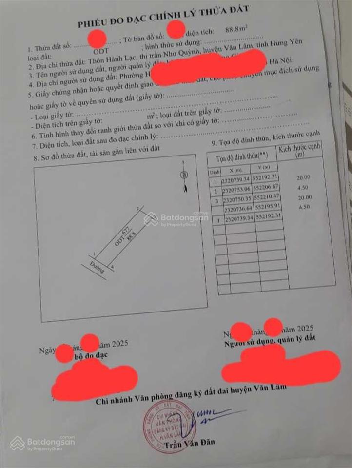 Bán đất thổ cư odt như quỳnh, hưng yên 4,1 tỷ, 88,8m2, sổ đỏ đầy đủ