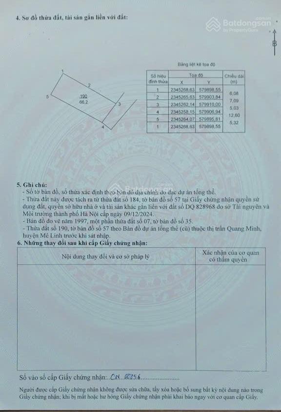 Bán đất 100% thổ cư dt 66m2, mt 5m  tổ 4, thôn gia thượng, xã quang minh, hn (3.4 tỷ)