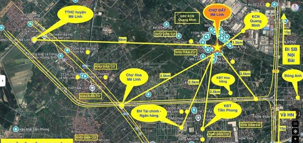 50m2, mt5m, 100% thổ cư  đất đẹp tổ 10, thôn ấp tre, xã quang minh, hn