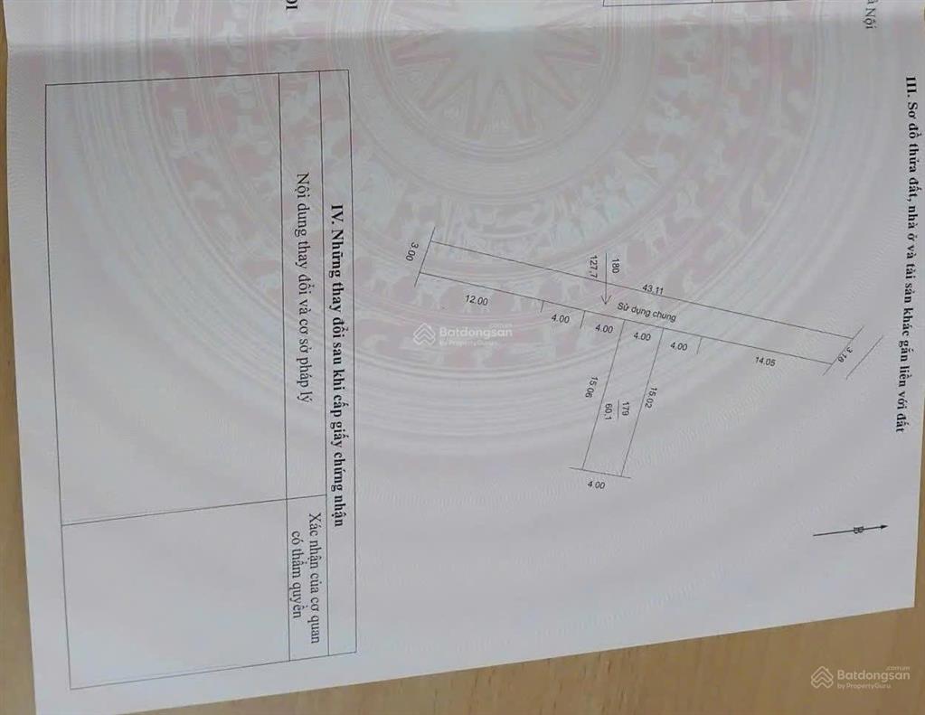Dt60m2, mt4m, 100% thổ cư  tổ 6, thôn gia trung, xã quang minh, hn (3.8 tỷ)