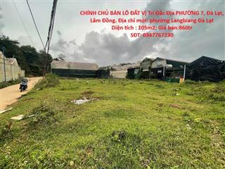 CHÍNH CHỦ BÁN LÔ ĐẤT Vị Trí Đắc Địa PHƯỜNG 7, Đà Lạt, Lâm Đồng