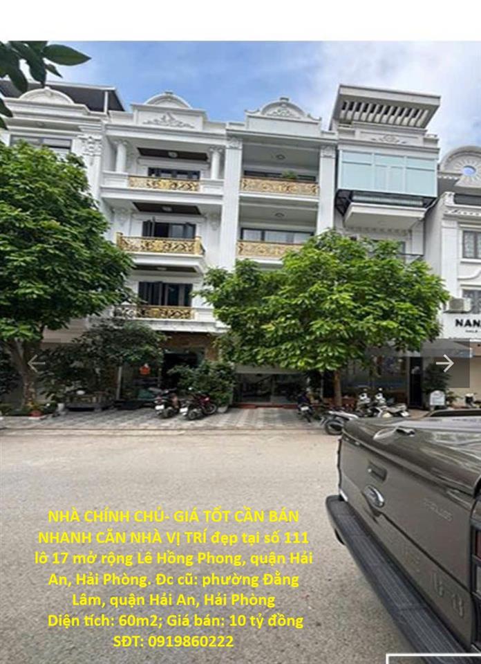 NHÀ CHÍNH CHỦ- GIÁ TỐT CẦN BÁN NHANH CĂN NHÀ VỊ TRÍ đẹp tại quận Hải An, Hải Phòng