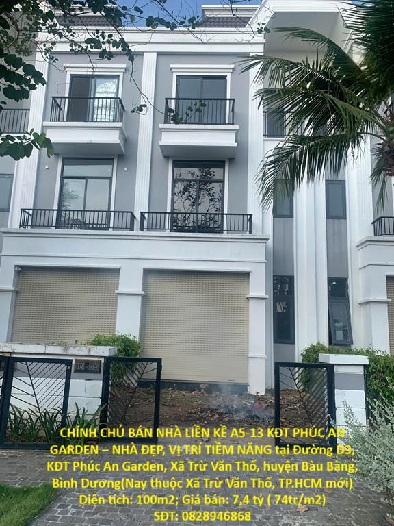 CHÍNH CHỦ BÁN NHÀ LIỀN KỀ A5-13 KĐT PHÚC AN GARDEN – NHÀ ĐẸP, VỊ TRÍ TIỀM NĂNG tại Bàu