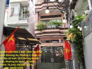HOT HOT –CẦN BÁN CĂN NHÀ 3 MẶT HẺM THOÁNG Tại Đường Huỳnh Khương An, Phường 5, Quận Gò