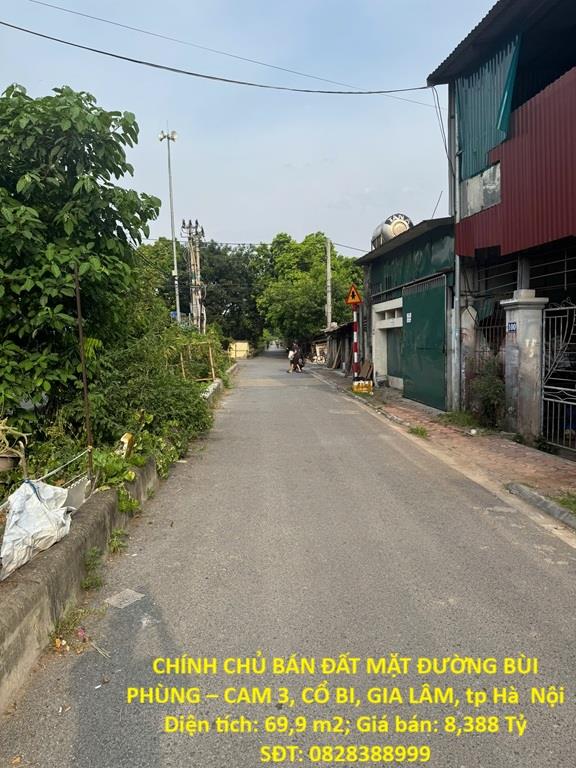 CHÍNH CHỦ BÁN ĐẤT MẶT ĐƯỜNG BÙI PHÙNG – CAM 3, CỔ BI, GIA LÂM, tp Hà  Nội
