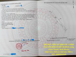 ĐẤT ĐẸP - ĐẦU TƯ SINH LỜI - CHÍNH CHỦ CẦN BÁN LÔ ĐẤT Xã Minh Long, Chơn Thành, Bình Phước