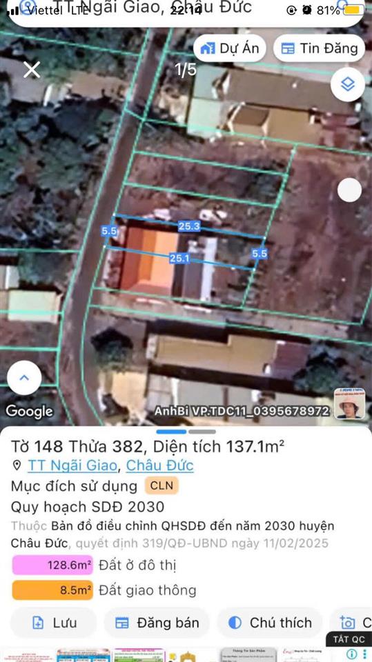 HOT HOT – CHÍNH CHỦ CẦN BÁN ĐẤT TẠI Thị trấn Ngãi Giao, huyện Châu Đức, tỉnh Bà Rịa Vũng