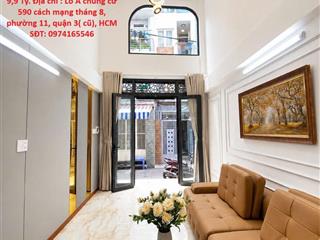 NHÀ ĐẸP  Hẻm XE HƠI - TRUNG TÂM QUẬN 10 - 41M2 - 5 TẦNG BTCT - KẾ MẶT TIỀN - THIẾT KẾ