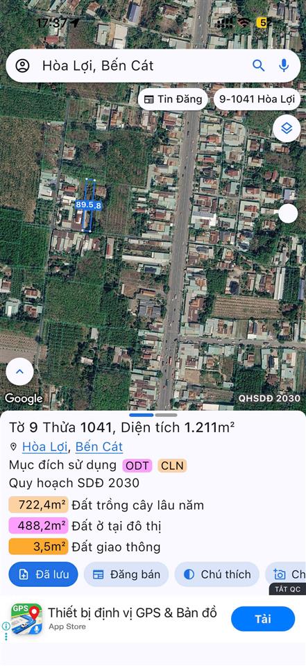 ĐẤT ĐẸP- GIÁ TỐT BÁN NHANH LÔ ĐẤT 2 MẶT TIỀN ĐẦU TƯ LÀ SINH LỜI tại Bến Cát, Bình Dương
