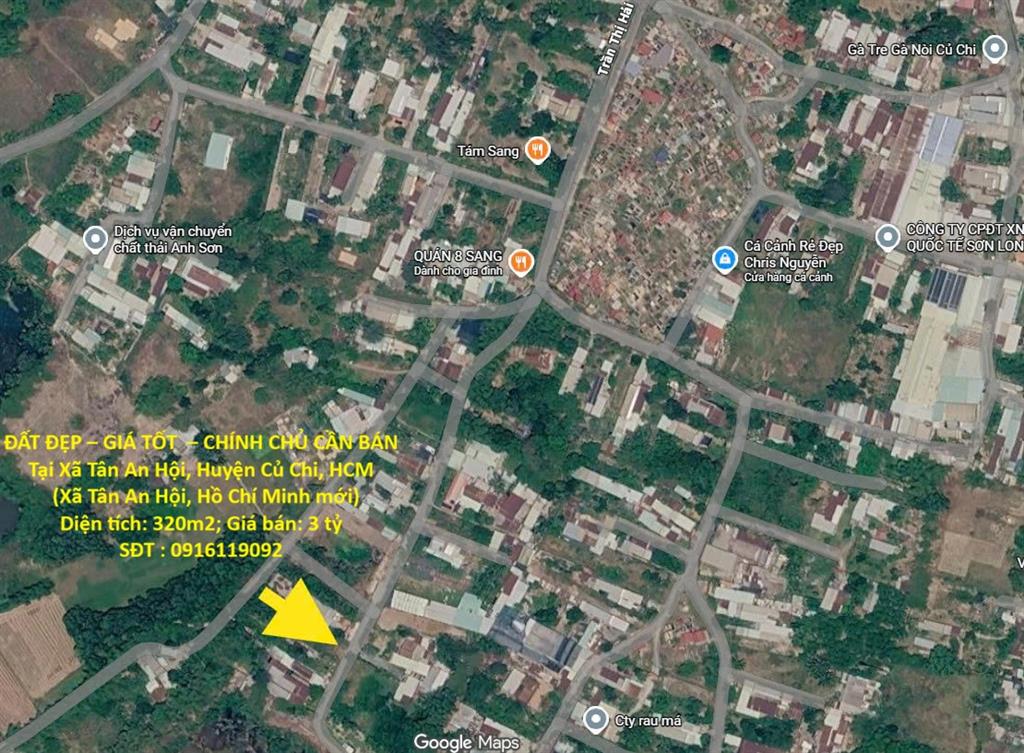 ĐẤT ĐẸP – GIÁ TỐT  – CHÍNH CHỦ CẦN BÁN Tại Xã Tân An Hội, Huyện Củ Chi, HCM
