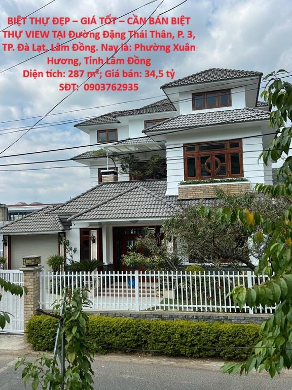 BIỆT THỰ ĐẸP – GIÁ TỐT – CẦN BÁN BIỆT THỰ VIEW TẠI Đường Đặng Thái Thân, P. 3, TP. Đà