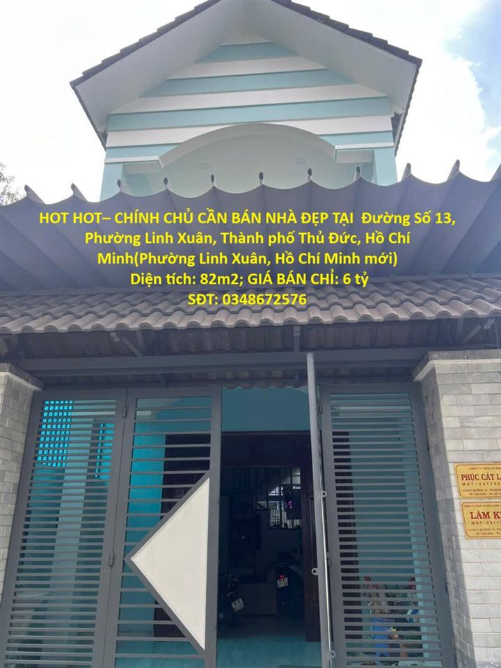 HOT HOT– CHÍNH CHỦ CẦN BÁN NHÀ ĐẸP TẠI  Phường Linh Xuân, Thành phố Thủ Đức, Hồ Chí Minh
