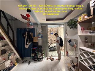 NHÀ ĐẸP – GIÁ TỐT –  BÁN GẤP NHÀ  tại Phường 14, Quận 10, TP HCM