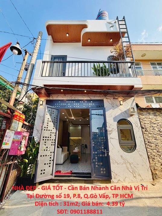 NHÀ ĐẸP - GIÁ TỐT - Cần Bán Nhanh Căn Nhà Vị Trí Tại Quận Gò Vấp, TP HCM
