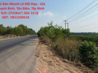Chính Chủ Bán Nhanh Lô Đất Đẹp - Giá Tốt Xã Thạnh Bình, Tân Biên, Tây Ninh
