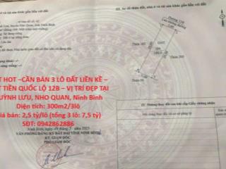 HOT HOT –CẦN BÁN 3 LÔ ĐẤT LIỀN KỀ – MẶT TIỀN QUỐC LỘ 12B – VỊ TRÍ ĐẸP TẠI QUỲNH LƯU, NHO