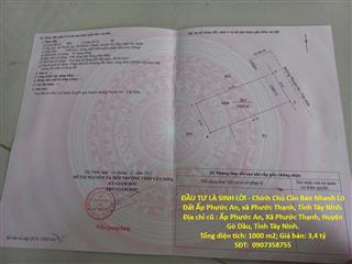 ĐẦU TƯ LÀ SINH LỜI - Chính Chủ Cần Bán Nhanh Lô Đất Ấp Phước An, xã Phước Thạnh, Tỉnh Tây