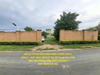 CHỈ 5,2 TỶ SỞ HỮU NGAY NHÀ VƯỜN HƠN 1 100m² – ĐẸP NHƯ RESORT Tại Xã Trung Hoà, Chợ Gạo,