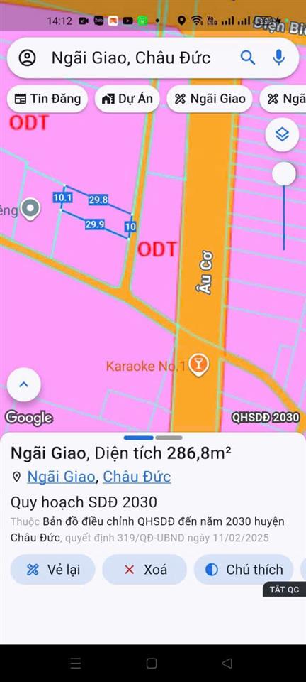 ĐẤT ĐẸP - ĐẦU TƯ SINH LỜI - Chính Chủ Bán Lô Đất Trung Tâm Ngãi Giao, Châu Đức, BRVT