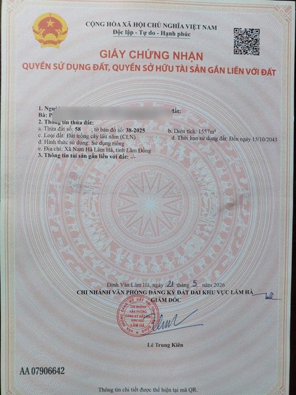 CHÍNH CHỦ CẦN BÁN LÔ ĐẤT SIÊU ĐẸP 4614m2 TẠI XÃ NAM HÀ LÂM HÀ, TỈNH LÂM ĐỒNG (THÍCH HỢP