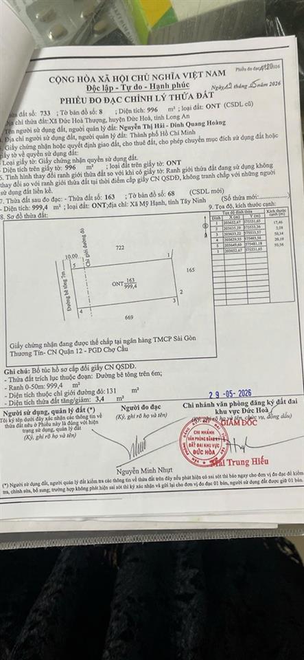 ĐẤT ĐẸP – GIÁ TỐT  – ĐẦU TƯ LÀ SINH LỜI CHÍNH CHỦ BÁN NHANH LÔ ĐẤT tại huyện Đức Hòa ,