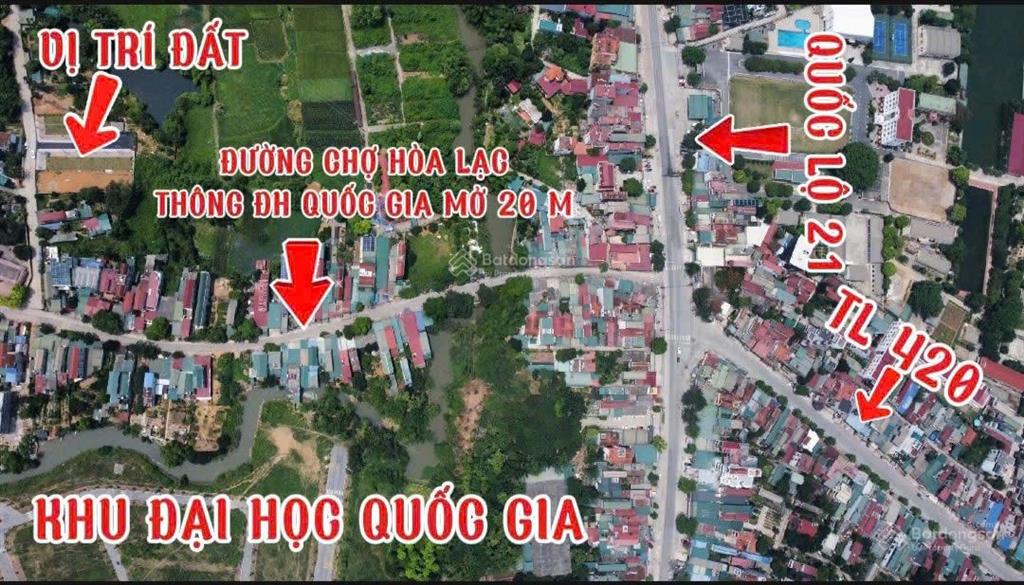 Bán 104m2 đất thổ cư ngay cổng trường đại học quốc gia hà nội, đường de tải tránh, cạnh kcn hòa lạc