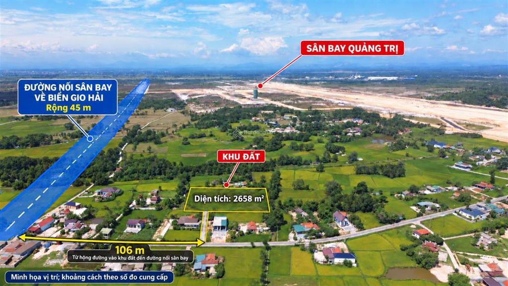 Đất rộng, giá rẻ sát sân bay quảng trị, phù hợp khai thác thực tế và đầu tư an toàn lâu dài