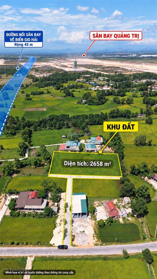 Đất rộng, giá rẻ sát sân bay quảng trị, phù hợp khai thác thực tế và đầu tư an toàn lâu dài