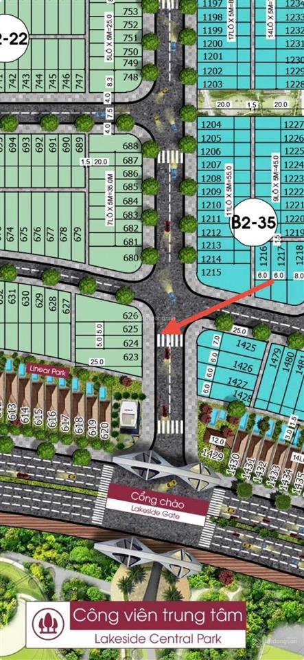 Lô góc đường 10,5m duy nhất tại kđt lakeside dt khủng 317,5m2