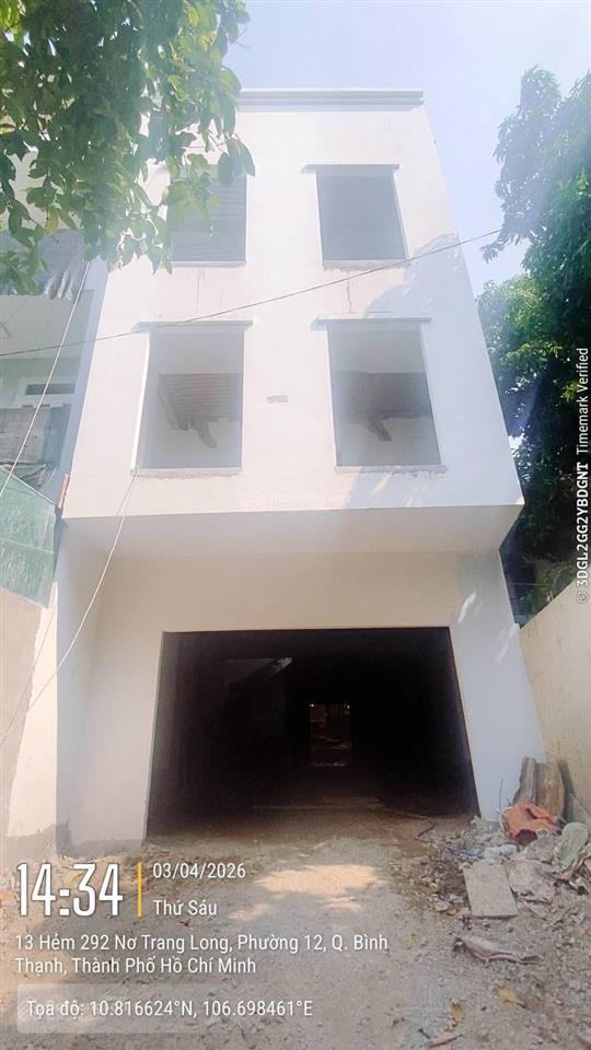 Bán nhà hẻm 292 nơ trang long, phường bình thạnh, tp.hcm